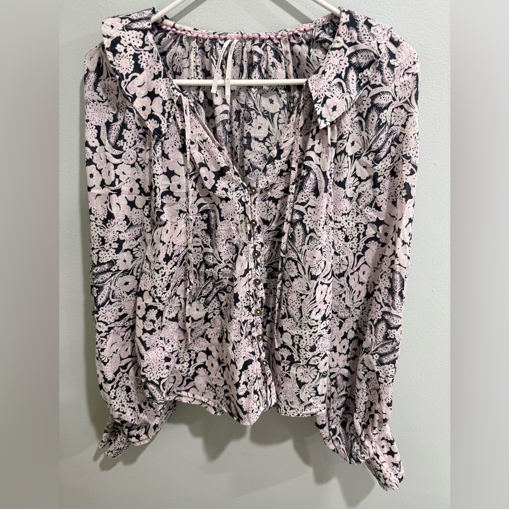 Anthropologie Floral Blouse size small